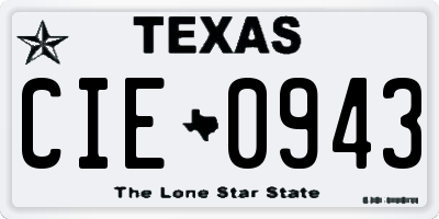 TX license plate CIE0943