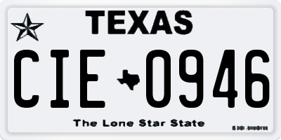 TX license plate CIE0946