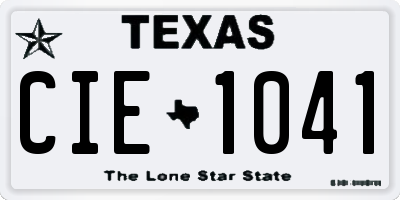 TX license plate CIE1041