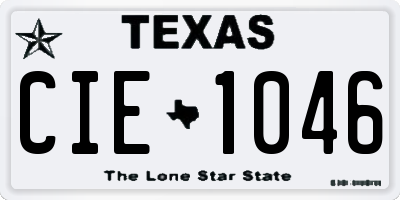 TX license plate CIE1046