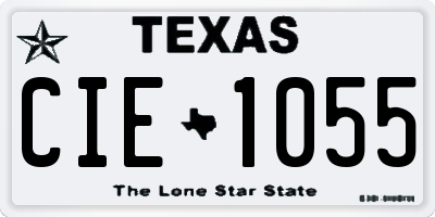 TX license plate CIE1055