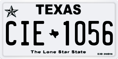 TX license plate CIE1056