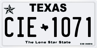 TX license plate CIE1071