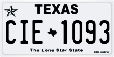TX license plate CIE1093
