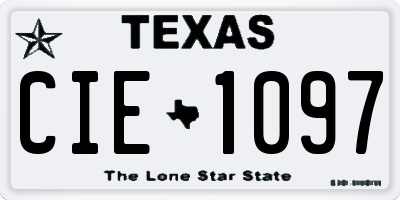 TX license plate CIE1097