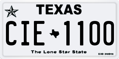 TX license plate CIE1100