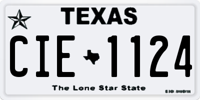 TX license plate CIE1124
