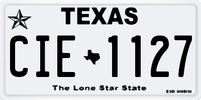TX license plate CIE1127