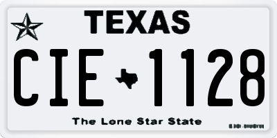 TX license plate CIE1128