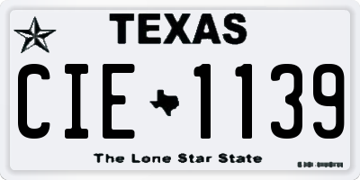 TX license plate CIE1139