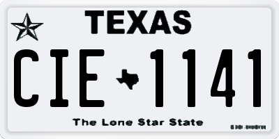 TX license plate CIE1141