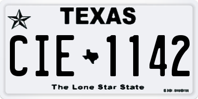 TX license plate CIE1142