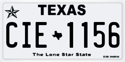 TX license plate CIE1156