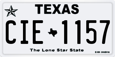 TX license plate CIE1157