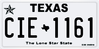 TX license plate CIE1161