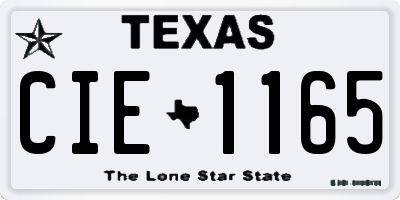 TX license plate CIE1165