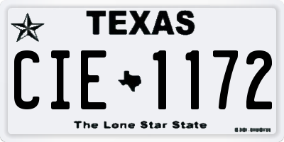 TX license plate CIE1172