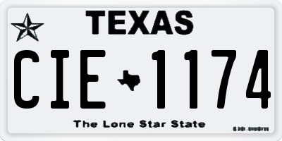 TX license plate CIE1174