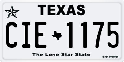 TX license plate CIE1175