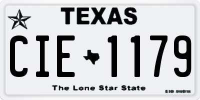 TX license plate CIE1179