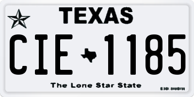 TX license plate CIE1185