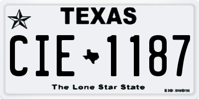 TX license plate CIE1187