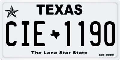 TX license plate CIE1190