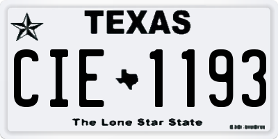 TX license plate CIE1193