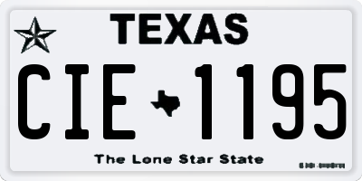 TX license plate CIE1195