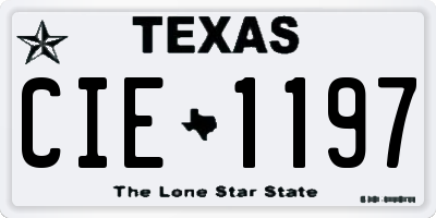 TX license plate CIE1197