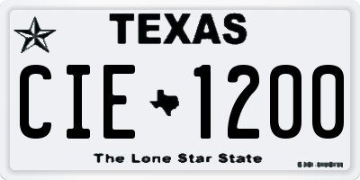 TX license plate CIE1200