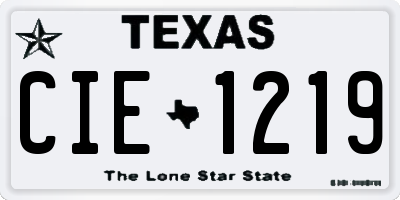 TX license plate CIE1219