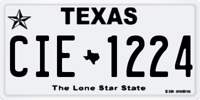 TX license plate CIE1224
