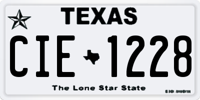 TX license plate CIE1228