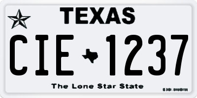 TX license plate CIE1237