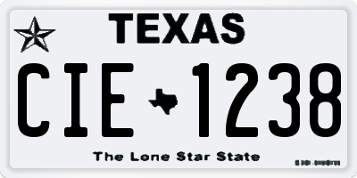 TX license plate CIE1238
