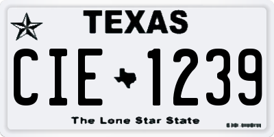 TX license plate CIE1239
