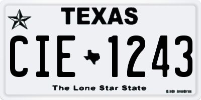 TX license plate CIE1243