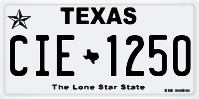 TX license plate CIE1250