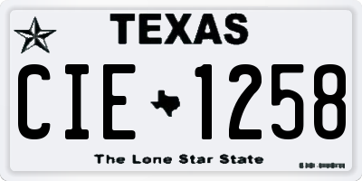 TX license plate CIE1258