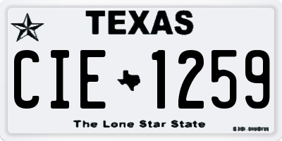 TX license plate CIE1259