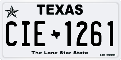 TX license plate CIE1261