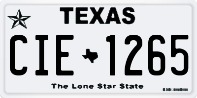 TX license plate CIE1265