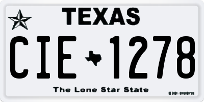 TX license plate CIE1278