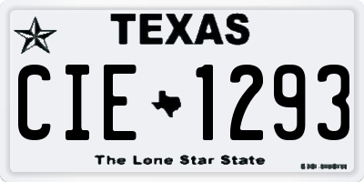 TX license plate CIE1293