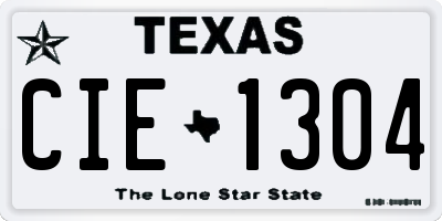 TX license plate CIE1304