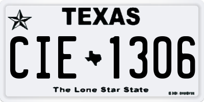 TX license plate CIE1306