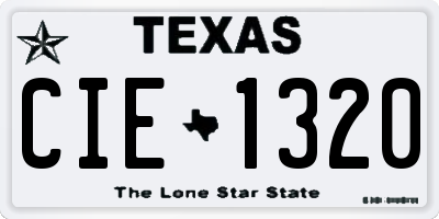 TX license plate CIE1320
