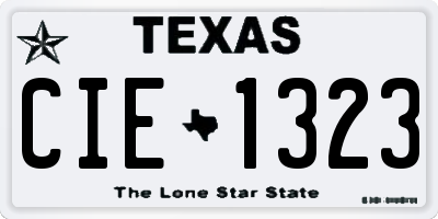 TX license plate CIE1323