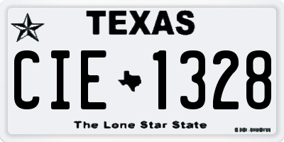TX license plate CIE1328